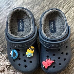 CROCS Kids Black Clogs with Fun Charms